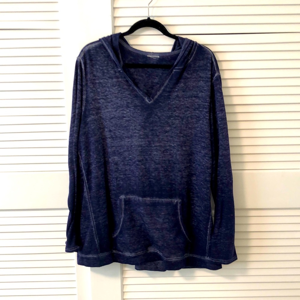 Maurices Blue V-Neck Hoodie Top